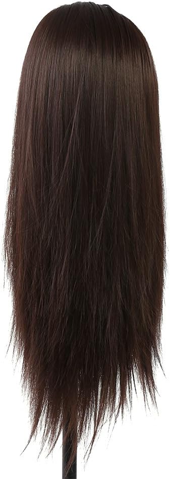 doll head for hair stylingTraining Head Dark Brown Cosmetology Hairdressing Practice Model - Image 3