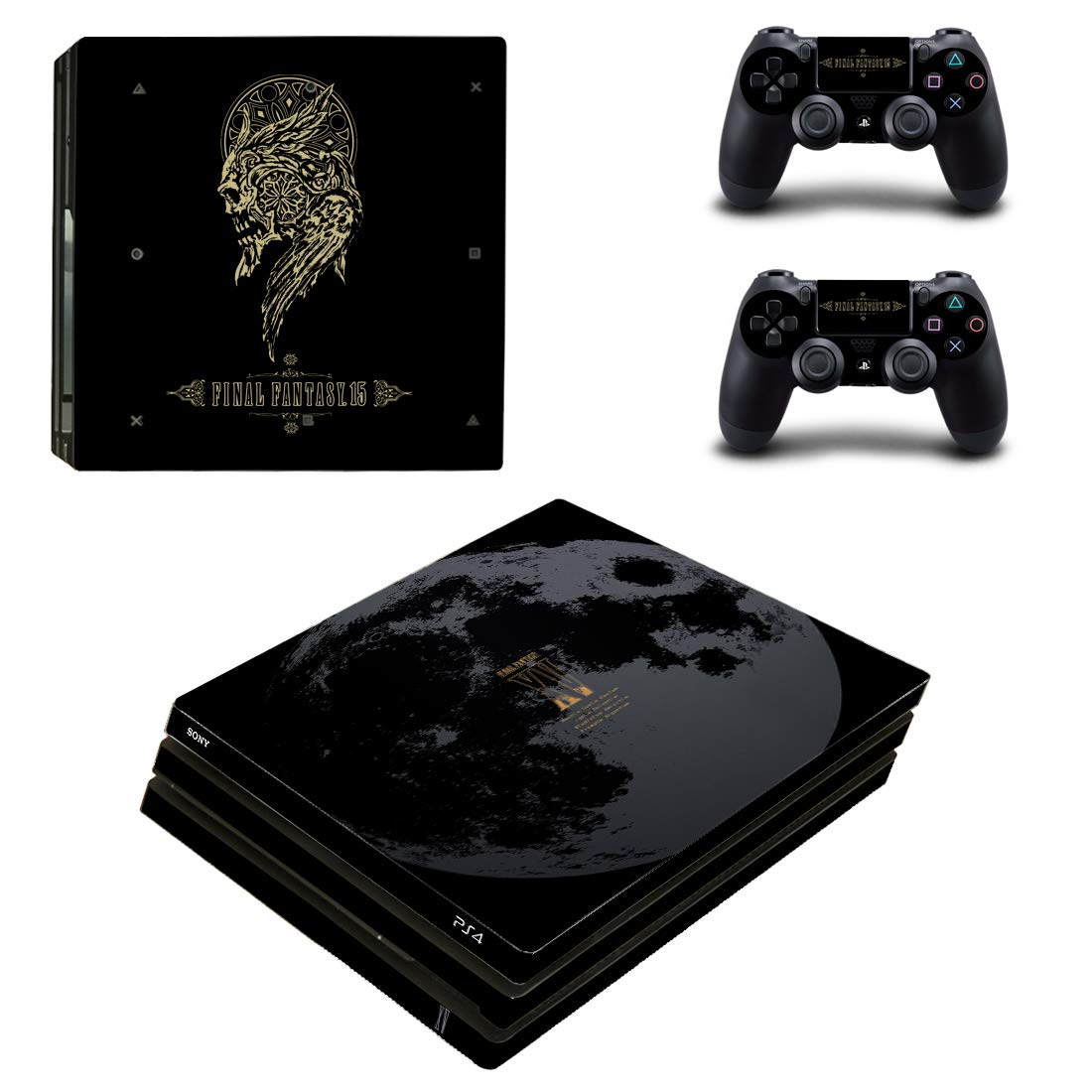 Amazon Com Adventure Games Ps4 Pro Final Fantasy Xv Limited Edition Playstation 4 Vinyl Console Skin Decal Sticker 2 Controller Skins Set Video Games