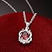 【Christmas Gift】Sterling Silver Plated Ruby Pendant Swarovski Elements Crystal Necklace for Women,18