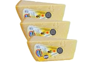 3 Pieces PARMIGIANO REGGIANO PDO from hill, each 3 lbs, qual."Extra" vacuum packed, (total = 9 lbs) seasoned 24 months
