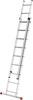 Hailo S80 ProfiStep duo, Alu-Schiebeleiter, 2 x 9 Sprossen, Leiternteile einzeln verwendbar, belastbar bis 150 kg, silber, Made in Germany, 7209-007