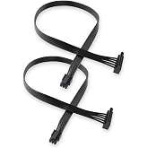 ELFJMZP mini ATX 6PIN to SATA 15 PIN Adapter Extension Cable for Mechanical HDDs, SSDs, DVD/CD-ROMs (16.0 in./40.6 cm)(Pack of 2)