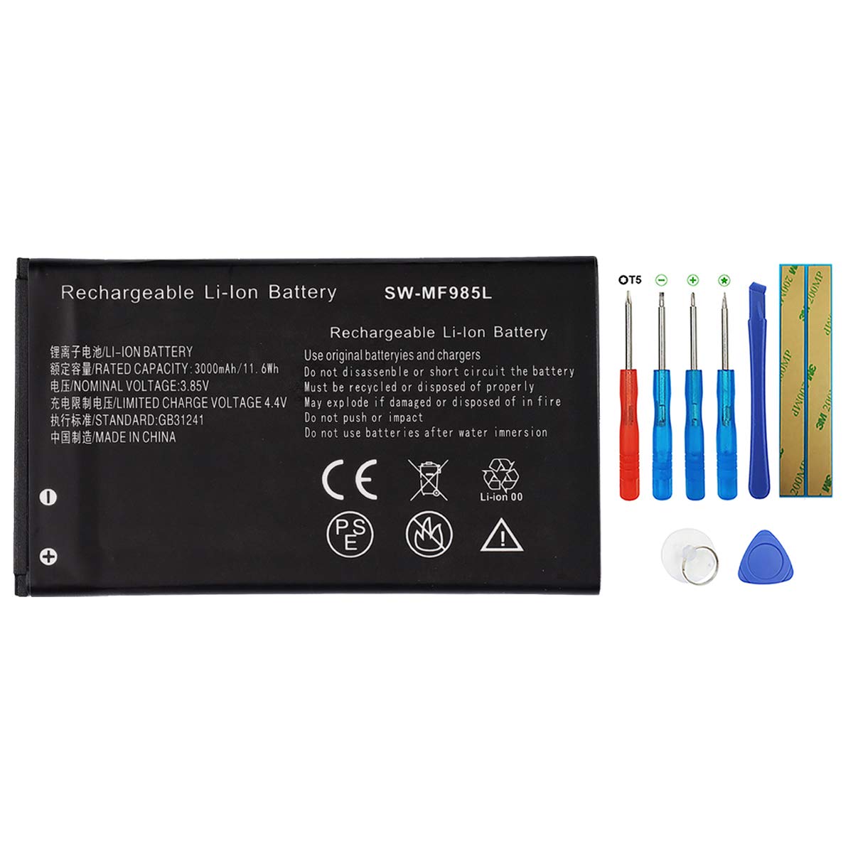 Photo 1 of New Replacement Battery Compatible with ZTE MF985 AT&T Velocity 2 Hotspot ZTE MF288 Smart Hub TELUS Bell Canada Li3930T44P4h794659
