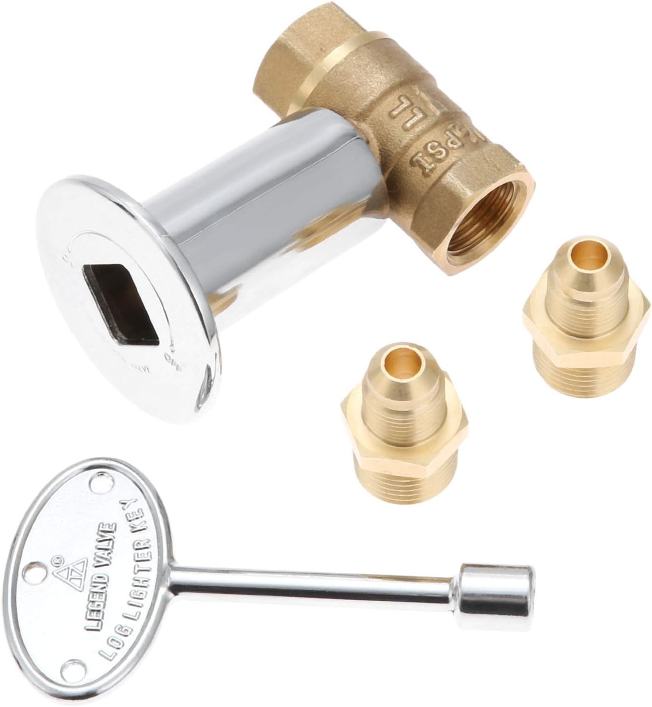 Straight Quarter Turn Shut Off Valve, 1/2'' Gas Valve Kit for NG LP Gas