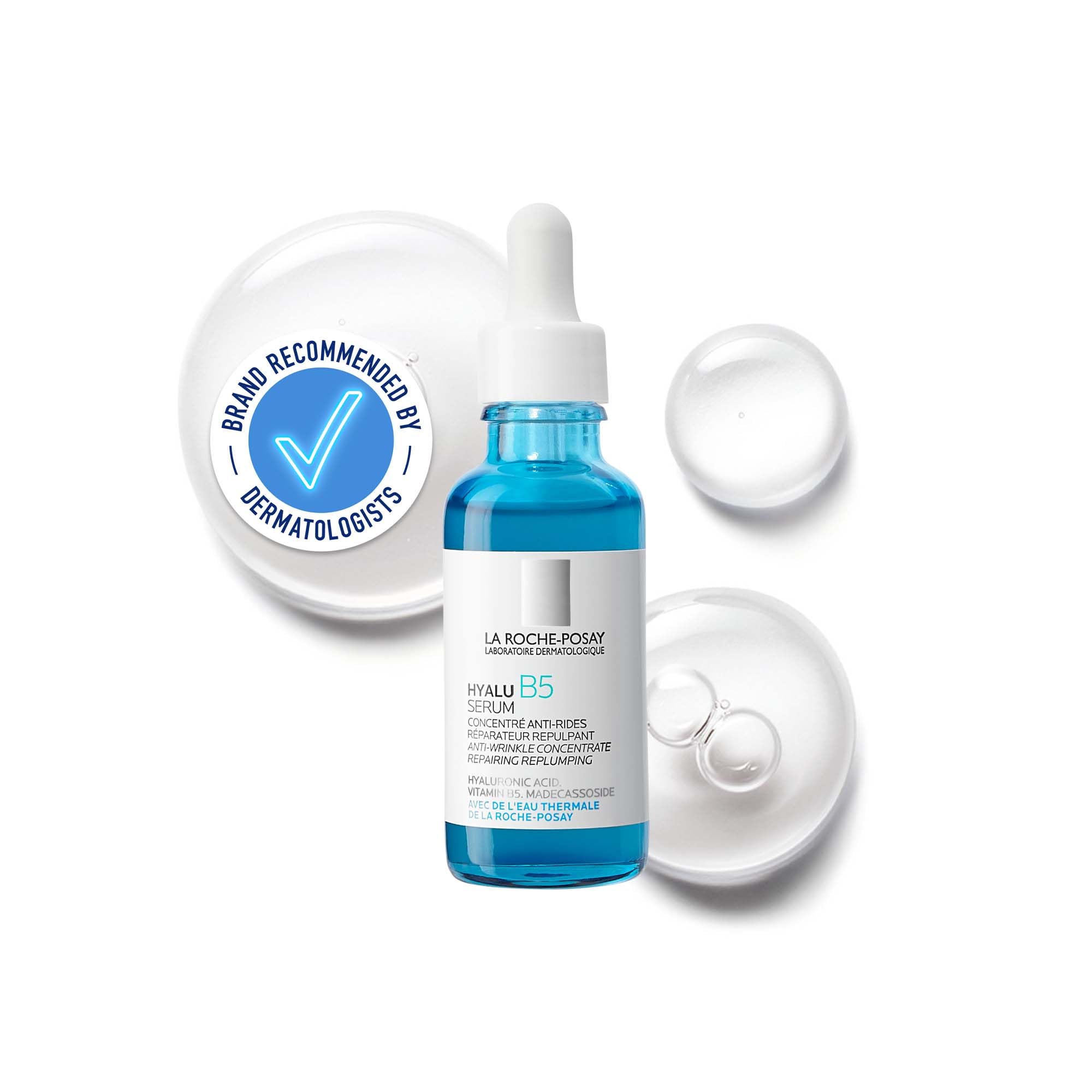 La Roche-Posay Hyalu B5 Serum, Anti-Ageing Face Serum, Hyaluronic Acid Formula, Replumps Fine Lines, Wrinkles Reducer For Dehydrated Skin, Vitamin B5 With Madecassoside, 30ml