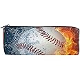AUUXVA Pencil Bag Sport Baseball Fire Water, Pencil Case Pen Zipper Bag Pouch Holder Makeup Brush Bag for School Work Office2