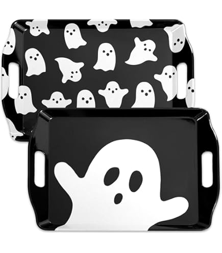 Halloween Serving Plates 3-Piece Set - Pumpkin, Bat & Ghost Shaped Food Trays