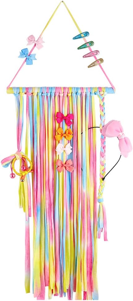 MHJY Hair Bow Organizer Holder for Girls 76cm Long Hair Clips Barrette Storage Hanger Christmas Gifts for Girls Multifunction Hair Accessories Holder for Alice Band, Alligator Clip