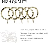 TSKDKIT 24 Pcs Metal Curtain Rings with Clips 30mm Rustproof Brass Finish view 4