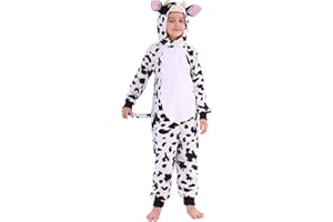 Wizland Kids Cow Costume Cow Onesie for kids Animal Costume One Piece Unisex Kids Animal Outfit 4-6