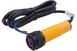 Taiss photoelectric Sensor 30cm Adjustable M18 Diffuse Reflection photoelectric Switch Sensor Optical Three Lines PNP NO（Normally Open）Proximity Switch 6-36VDC E3F-DS30P1