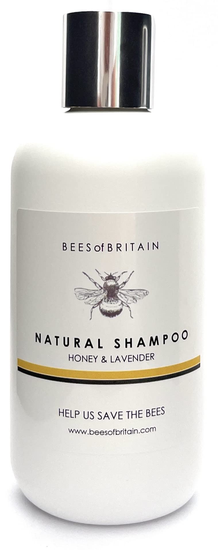 BEES of BRITAIN Honey & Lavender Gentle Shampoo – with Pure Wildflower Honey & Organic Aloe – pH 5.5 Sensitive Scalp – Moisturising Botanical Hair Wash – 99% Natural Origin – UK Made – 250ml