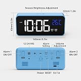 HOMVILLA Digital Alarm Clock with Large LED Mirror Display USB Charging Dual view 2