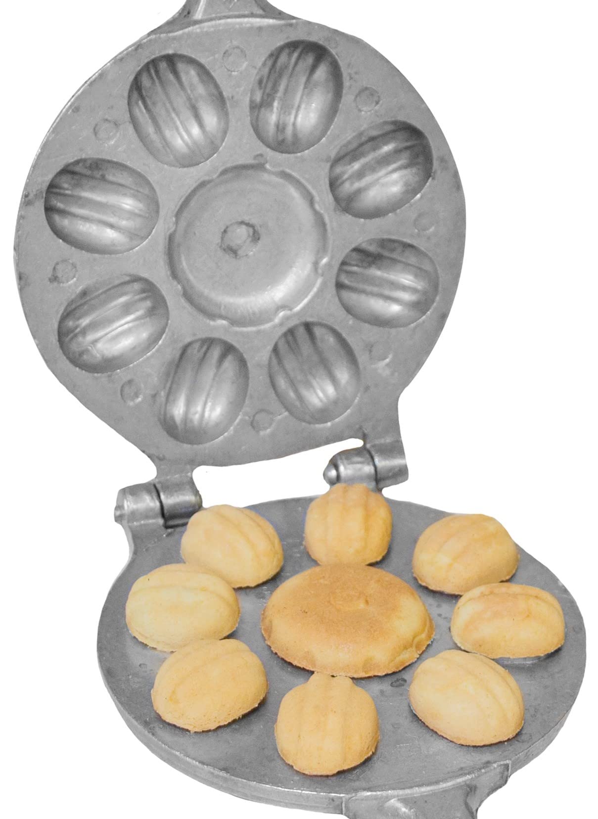 Oreshki Walnut Cookie Mold Maker - 8+1 Flower Shapes - Russian Oreshnitsa Nut Cookies Maker