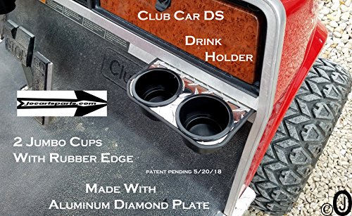 J & O Carts Parts Club Car DS 2 Jumbo Cup Drink Holder Made With Polished Aluminum Diamond Plate - Thumbnail 5