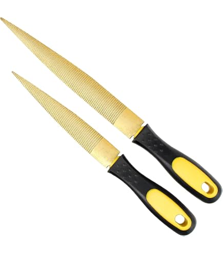 HARFINGTON 2-Piece Wood Rasp File – 13 X 200mm Tapered Flat Hand File For Grinding, Polishing, And Deburring Wood, Metal, Glass, Stone