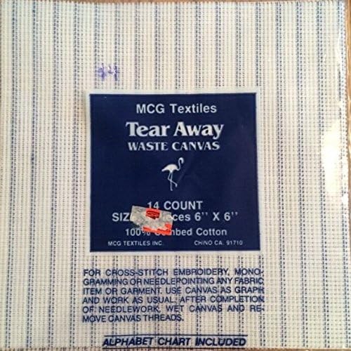 M C G Textiles Tear Away Canvas Mesh 14 Count 3 Pieces 6" x 6"