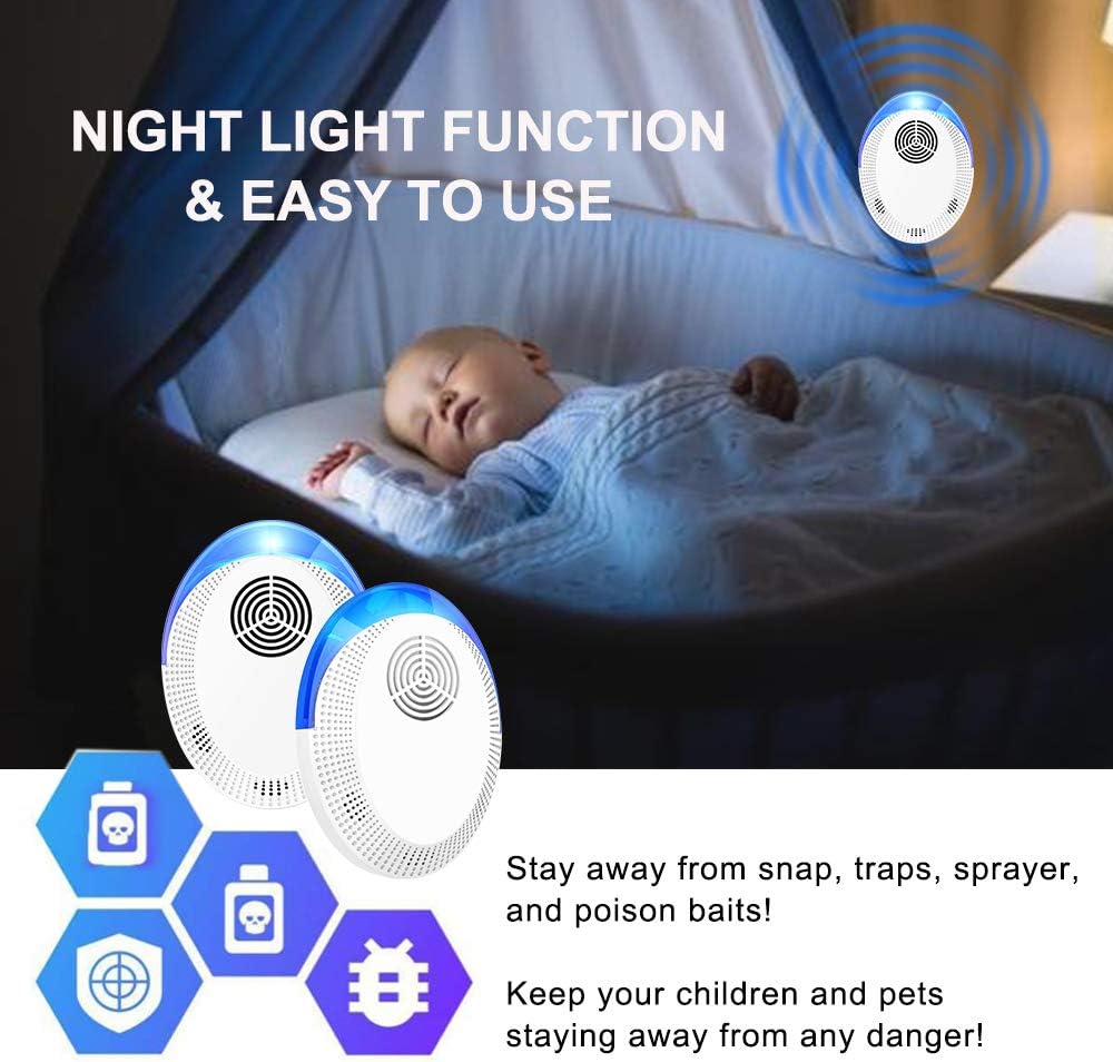 Ultrasonic Pest Repeller 6 Pack, Ultrasonic Pest Repellent, Indoor Pest Control Electronic Plug in, Insect Repellent for Home, Office, Kitchen, Warehouse, Hotel: Health & Personal Care