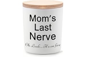 BFJLIFE Gifts for Mom from Daughter or Son Funny Unique Mother Gift for Christmas Birthday Moms Last Nerve Oh Look Its On Fire Novelty Lavender Scented Soy Candle
