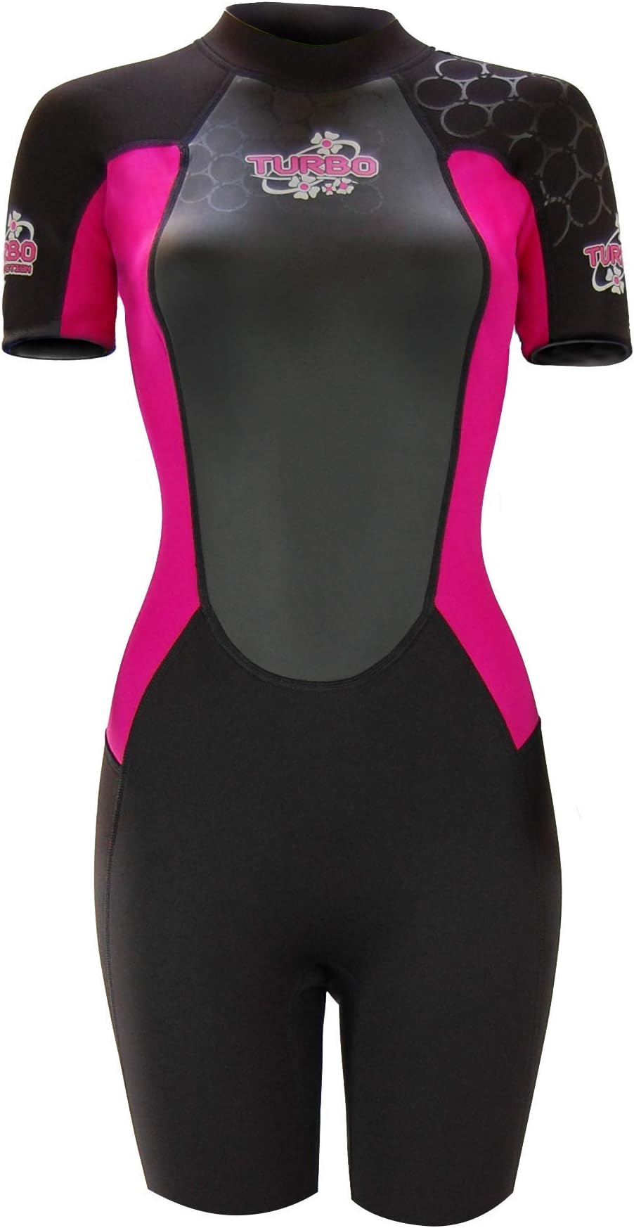 TWF Women's Ladies Turbo Shortie Wetsuit, Pink, Size 16