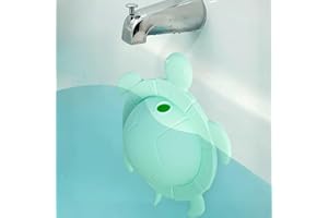 JUMBLE DREAM Turtle Bathtub Overflow Drain Cover – Universal Fit Tub Overflow Drain Cover, Drain Stopper Prevents Water Loss for Deeper Soaking - Drains in Aqua Lagoon