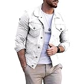 CHARTOU Men's Denim Jacket Casual Regular Fit Button Down Long Sleeve Jean Trucker Jacket