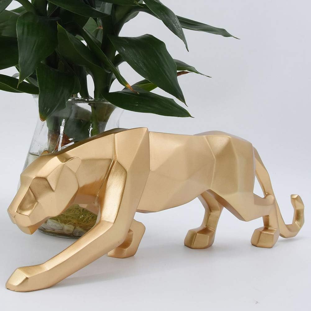 Ponnen Resin Ornament Simulation Leopard Shape Toys Animal Crafts Desktop Decor Home Office Ornament Red