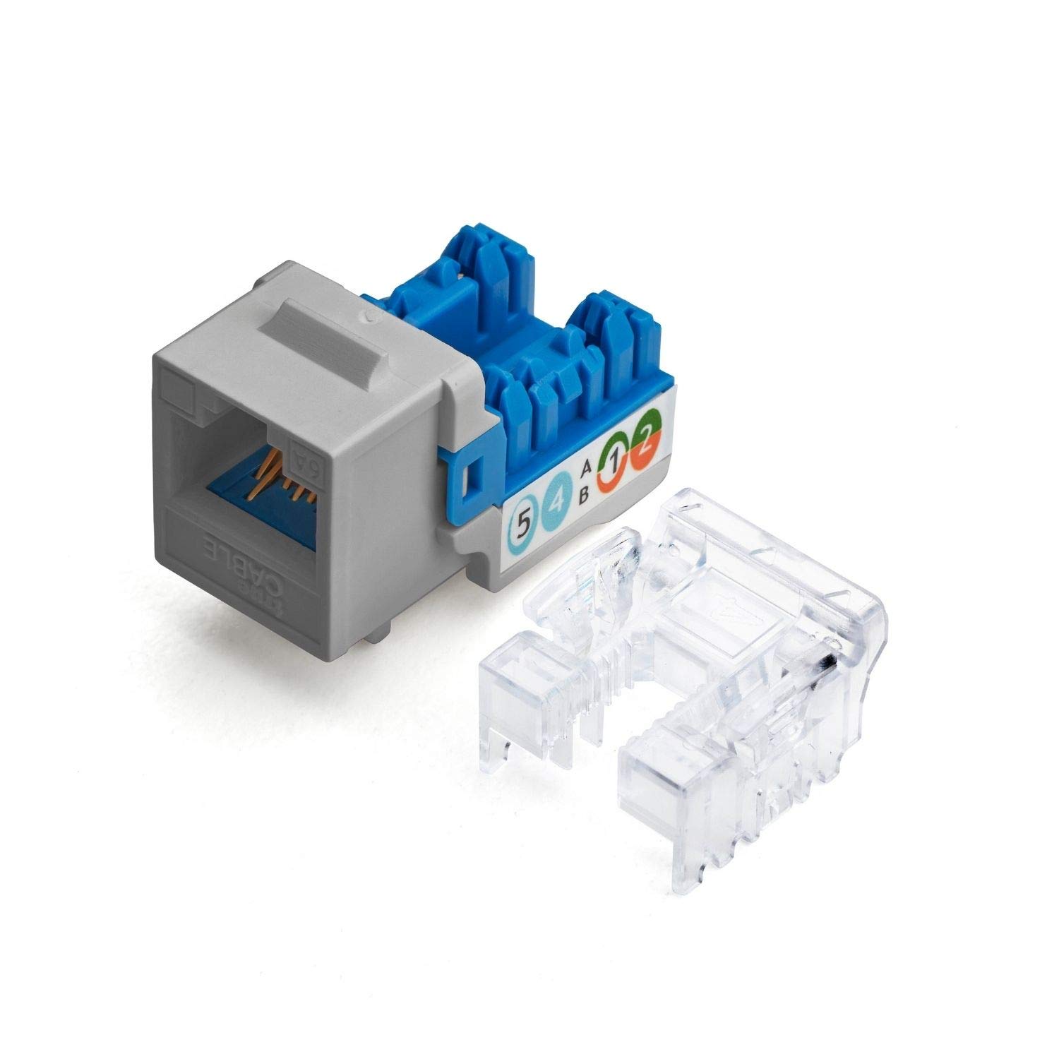 trueCABLE Cat6A Keystone Jack, Unshielded (UTP), 90