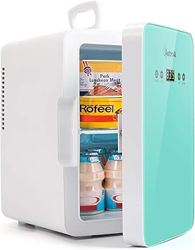 astroai mini nevera 6 litros 8 can cuidado de la piel refrigerador para dormitorio con panel de control de temperatura actualizado ac 12v dc