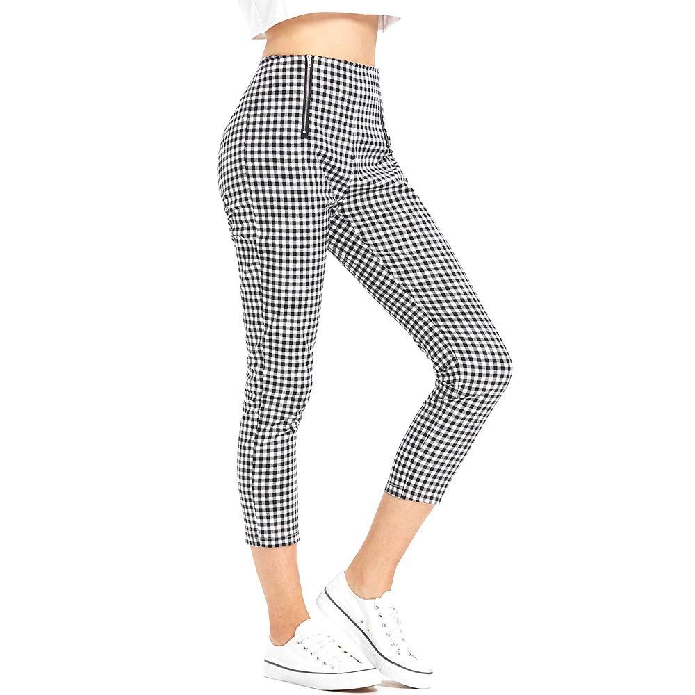 gingham high waisted skinny pants