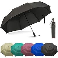 Large Windproof Umbrella Folds Into Portable Travel Size - 54 Inch Double Vented Canopy Big Enough To Fit In 2 Adults…