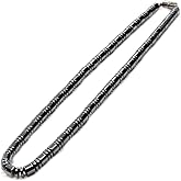 Accents Kingdom Men's Magnetic Hematite Therapy & Healing Stone Drum Bead Necklace