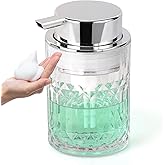 Bathroom Glass Soap Dispenser with Durable Rust-Proof Plastic Foam Pump Hand Lotion Dispenser Antislip Shampoo Kitchen 10oz