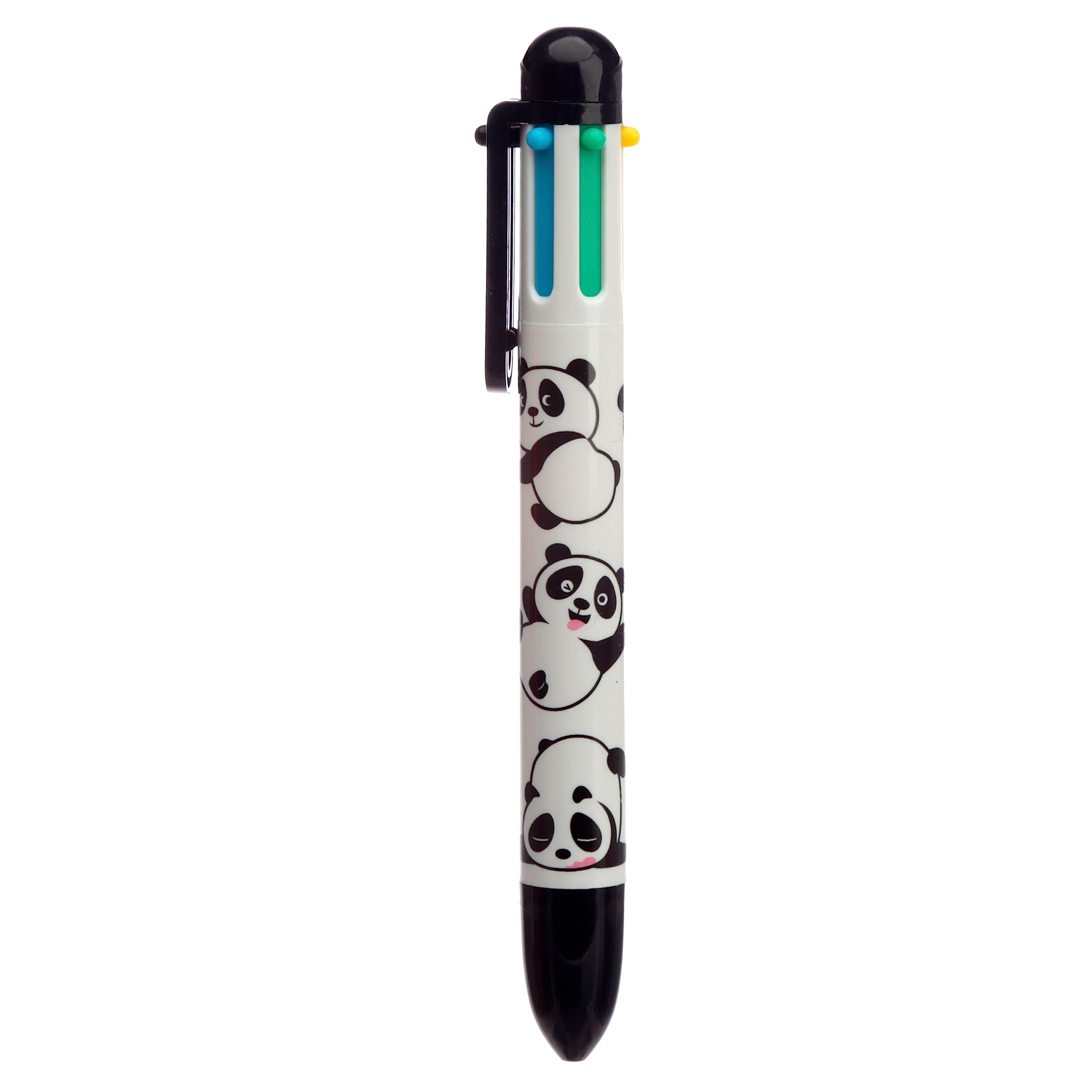 Puckator Panda Multi Colour Pen (6 Colours) - Great Gifts for Students From Teachers - Multicolour Pen - End of term Gifts for Pupils - Multi Coloured Pen as Class Gifts - Student Starter Pack Pen