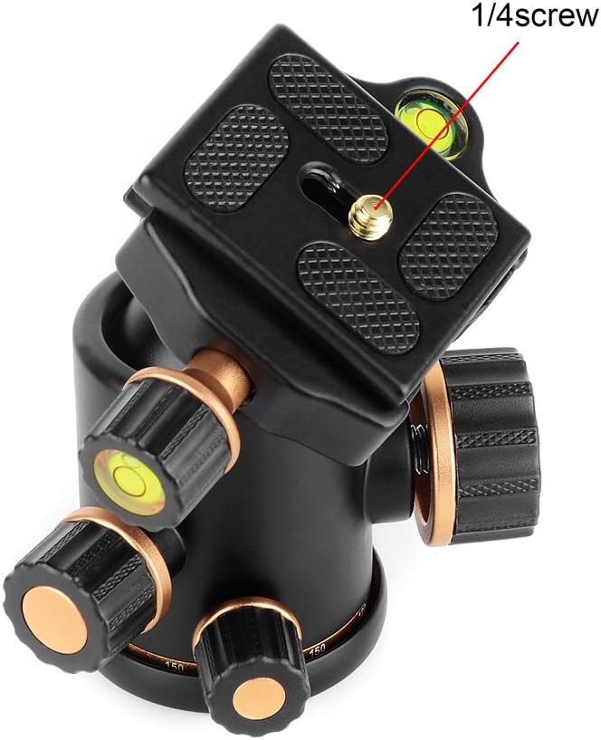 Pergear TH3 Pro DSLR Camera Tripod Ball Head, 8KG/17.6lbs Loading Capacity, 360 Degree Swivel, Metal Build Quality, Fine Tuning Damping, U-Shaped Groove Design for Easy Switching Into Vertical Mode : Camera & Photo