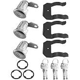 D2AZ-6521984-A Doors Lock Cylinders Kit Fit for Ford Mustang1964-1988 | Fit for Country Squire Custom Galaxie Torino Thunderbird Ranchero Maverick Lincoln Mark Mercury, Polished Stainless
