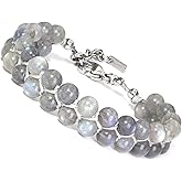 HASKARE Real Crystal Bracelet Women Valentine Day Gift for Her, Real Malachite Handmade Bracelets Gift for Mom from Daughter, Premium Gemstone Protection Gift for Women Healing Anxiety Relief