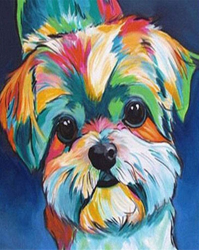 DIY Paint by Numbers for Adults Children, ABEUTY Cute Pet Dog Animal 16x20 inches Number Painting Art Therapy