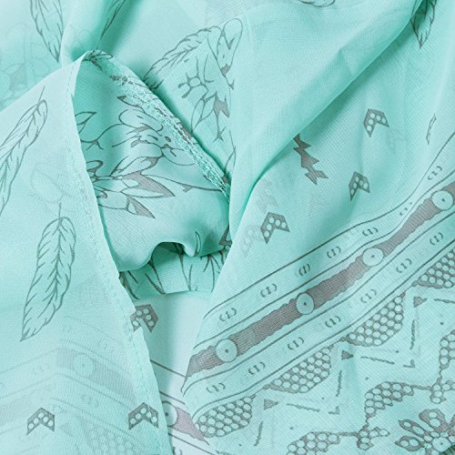 MuQing Womens Chiffon Bikini Swimsuit Beach Wear Cover Up Kimonos Green (22K06LV) - Thumbnail 4