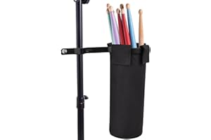 Awxevcik Drumstick Bag, Drumstick Holder with Nylon Material, Adjustable Drumstick Support for Drum Kit, Up to 14 Pairs of St
