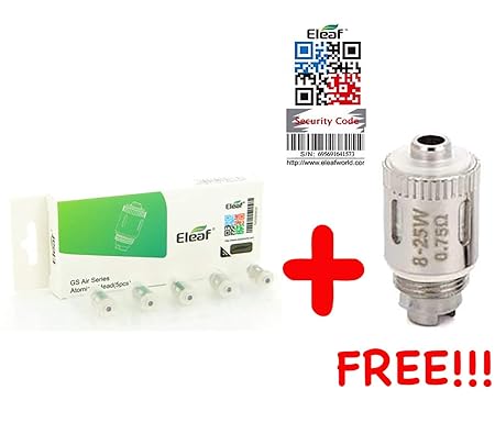 [100% Authentisch [5 + 1 angeboten DansLesVapes] 6er Pack Verdampferköpfe ELEAF GSair GS air 0.75 ohm oder 0.35 ohm oder 1.5 