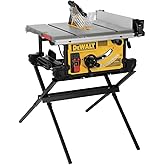 DEWALT Table Saw, 10 Inch, 15 Amp, 32 &frac12;-Inch Rip Capacity, Dust Collector, Scissor Stand (DWE7491X)