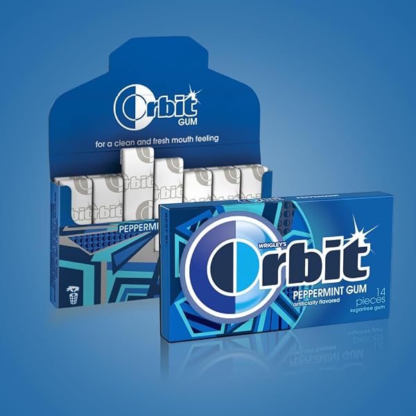 ORBIT GUM PEPPERMINT SUGAR FREE CHEWING GUM, SINGLE PACK, 14 PIECE