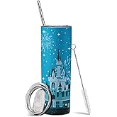 Sxdcfrs Cartoon Mouse Skinny Tumblers for Adults Cartoon Gifts for Women Adults 20 Oz Reusable with Lid and Straw Stainless Steel Insulated Travel Coffee Mug Cup