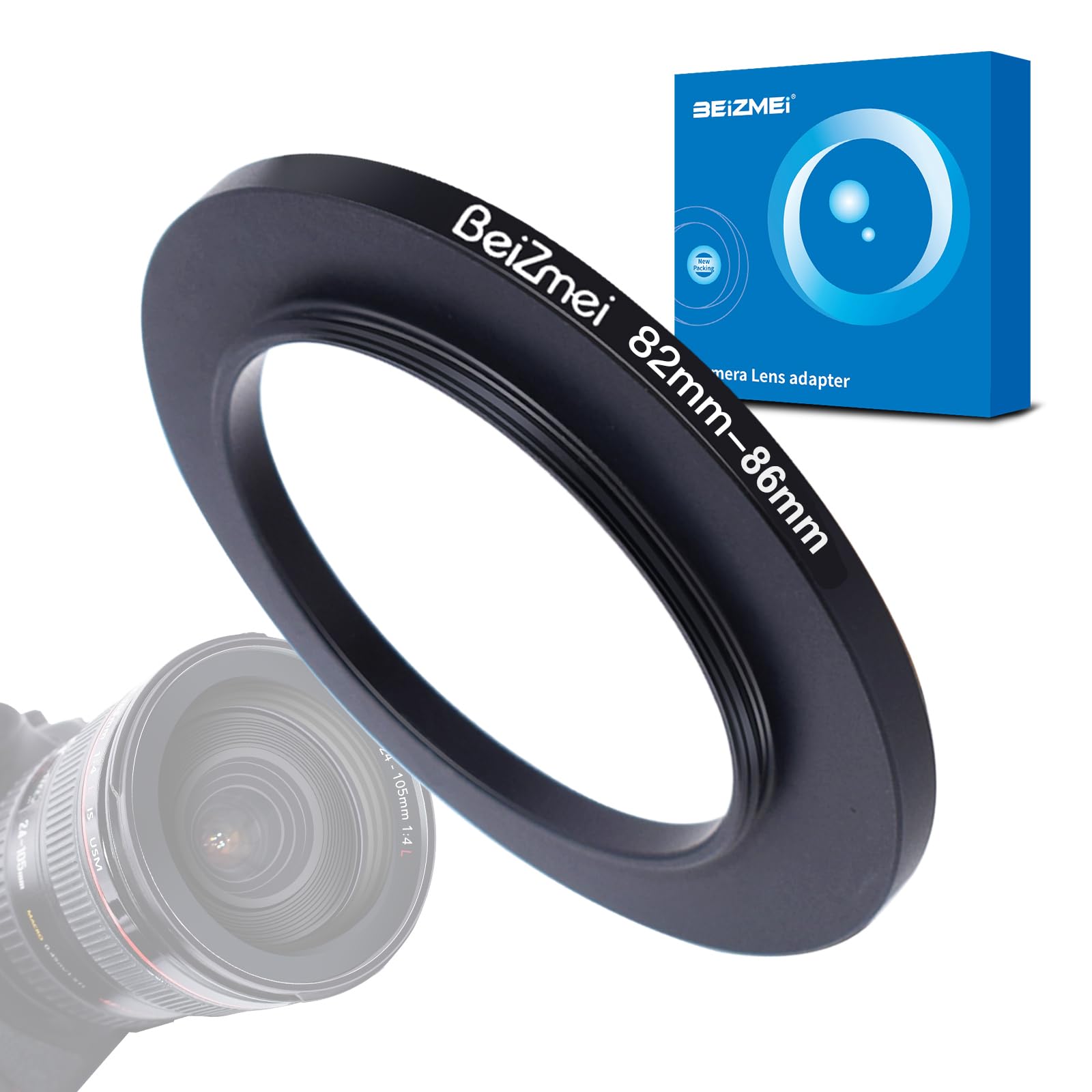82mm to 86mm Camera Filters Ring,82mm-86mm Step-Up Ringfor Filters Compatiable All Brands Ø82mm Lens to Ø86mm UV ND CPL Camera Filter.Made of CNC Machined.