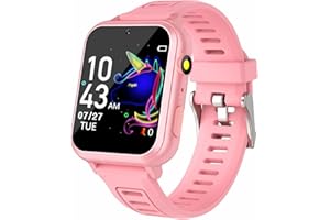 Sedzofan Smart Watch for Kids, Gift for Girls Age 6-12, 24 Puzzle Games HD Touchscreen Kids Watches with MP3 Music Video Pedometer Flashlight 12/24 hr Educational Toys for 8 10 12 Year Old Girl