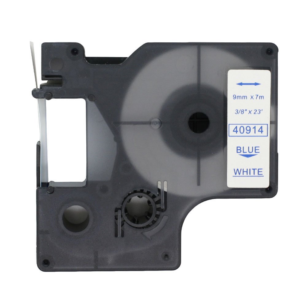 BROVACS 1 Pack Blue on White Label Tape Compatible for DYMO D1 40914 9mm 3/8" OPA2114