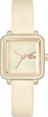 Reloj con Movimiento de Cuarzo de Tres Manecillas para Mujer Colección LACOSTE.12.12 Flow con Correa de Silicona Color Champán - 2001385