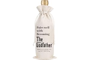 Wxiben Godfather Proposal Gifts Wine Bag Godfather Gifts from Godchild Pairs Well With Becoming the Godfather Wine Bags Appreciation Christening Baptism Gift For Godparent God Father Uncle