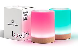 LuvLink Friendship Lamp v2.0 - Long Distance WiFi Touch Lamps for Couples, Friends & Family | Stay Connected from Anywhere – Easy App Setup – No Subscription (Set of Two)